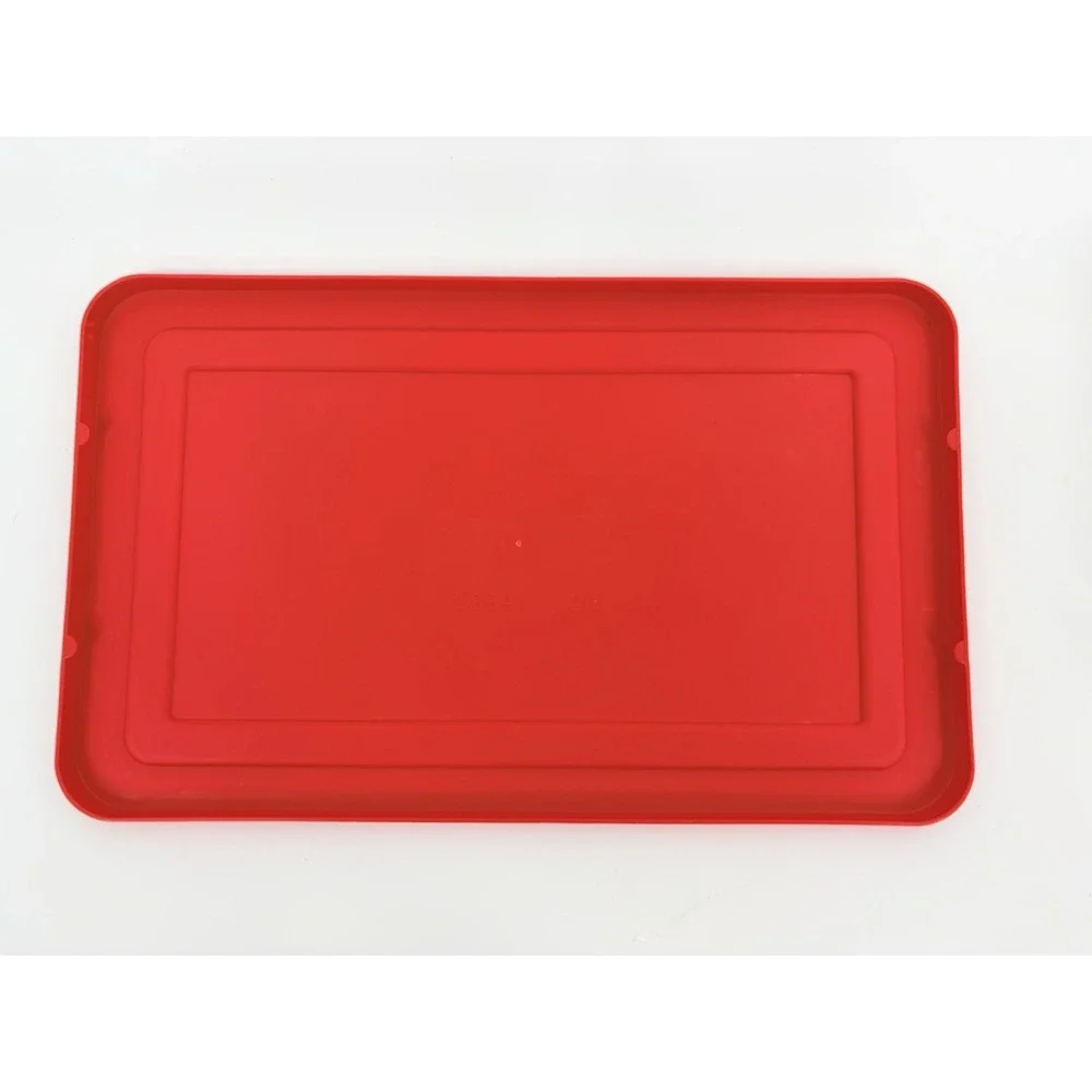 Vintage Rubbermaid 0286 Red Lid Clear Box Storage Container Keepers Plastic 13